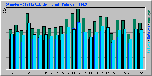 Stunden-Statistik im Monat Februar 2025