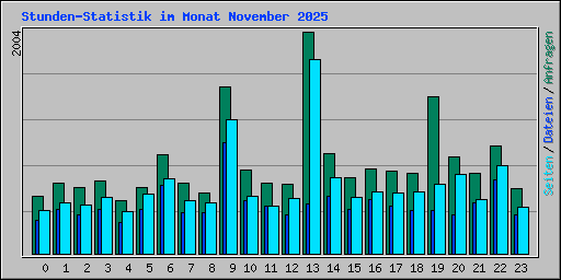 Stunden-Statistik im Monat November 2025